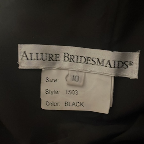 allure bridal floor length black bridesmaid sleeveless dress - Picture 6 of 7